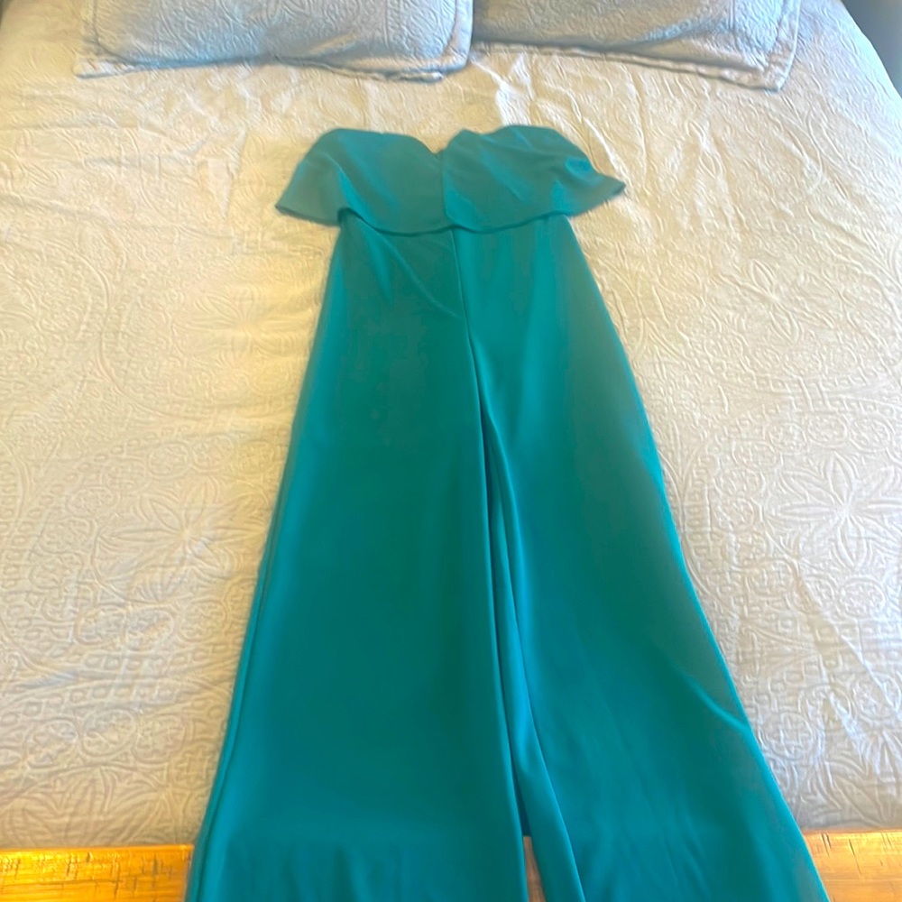 Power of Love Emerald Green Strapless Jumpsuit
